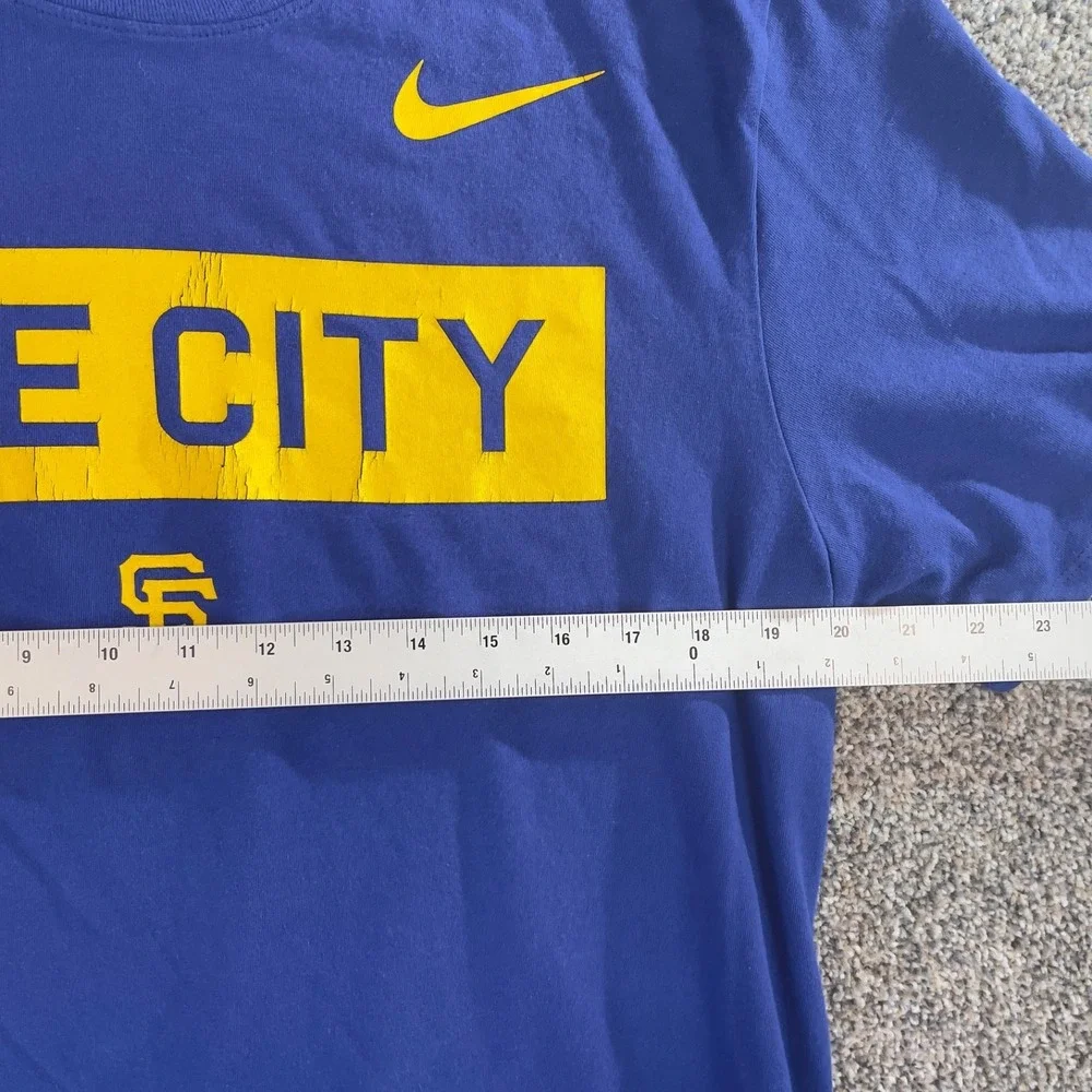 Nike Dri-Fit Golden State Warriors The City Shirt Mens‎ XL Blue Yellow NBA Tee